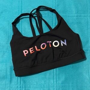 Peloton, Lululemon Black Bra with Multicolor Logo